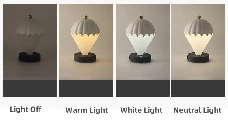 Red Rechargeable Hot Air Balloon LED Touch Lamp - 3-Color Nordic Style Desk Light - Image 6