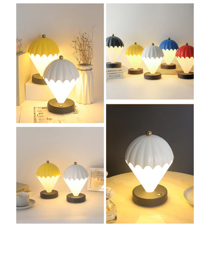 Red Rechargeable Hot Air Balloon LED Touch Lamp - 3-Color Nordic Style Desk Light - Image 8