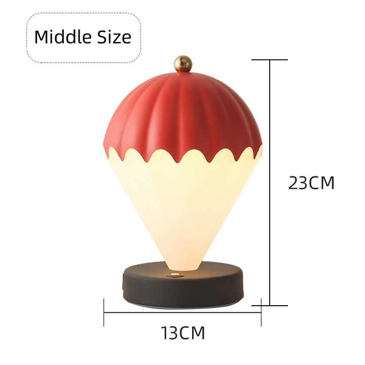 Black Rechargeable Hot Air Balloon LED Touch Lamp - 3-Color Nordic Style Desk Light - Image 3