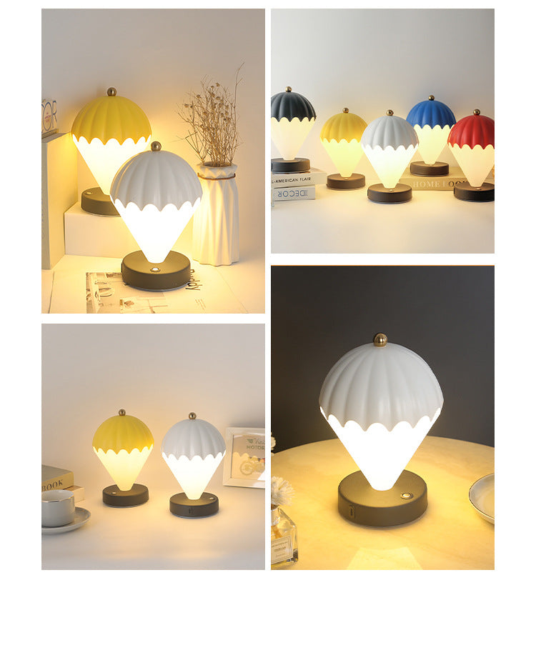 Black Rechargeable Hot Air Balloon LED Touch Lamp - 3-Color Nordic Style Desk Light - Image 8