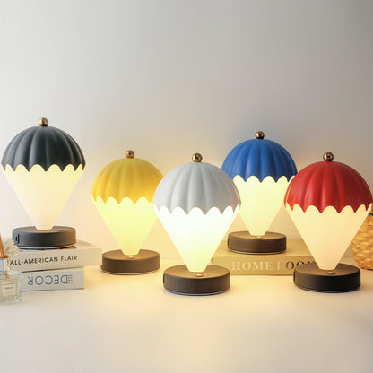 Yellow Rechargeable Hot Air Balloon LED Touch Lamp - 3-Color Nordic Style Desk Light - Image 2