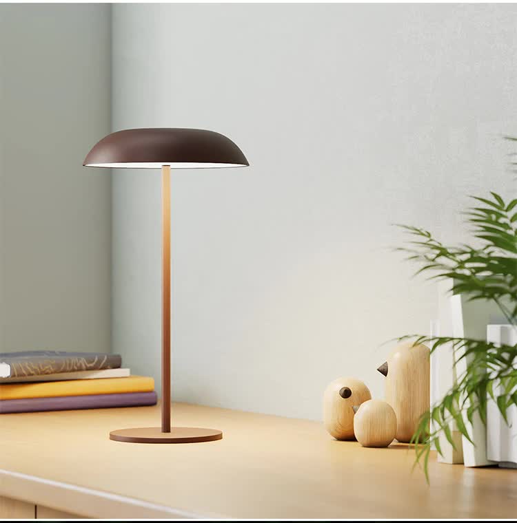 White Minimalist Rechargeable LED Touch Table Lamp - 3-Color Stepless Dimming Metal Desk Light - Image 7