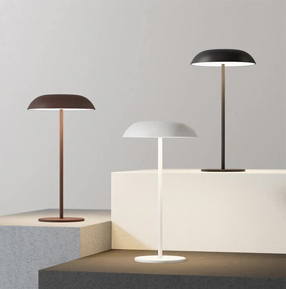 Brown Minimalist Rechargeable LED Touch Table Lamp - 3-Color Stepless Dimming Metal Desk Light - Image 8