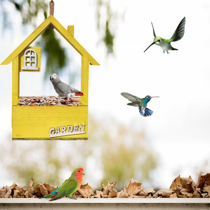 Pink Charming Wooden House Hanging Bird Feeder - Attract Wild Birds to Your Garden - Image 3