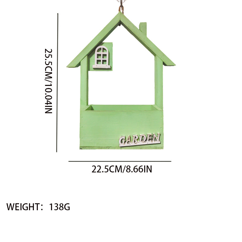 Brown Charming Wooden House Hanging Bird Feeder - Attract Wild Birds to Your Garden - Image 5