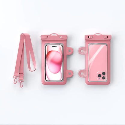 Pink 2-Pack Universal IPX8 Waterproof Phone Pouch with Lanyard - Touch Sensitive Case for Swimming & Outdoor Sports
