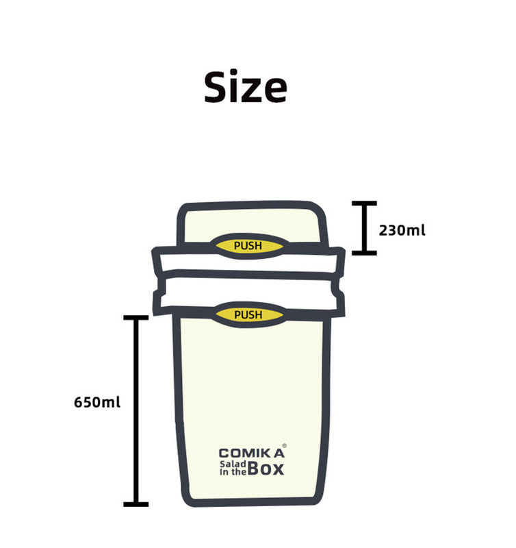 White Portable Salad & Breakfast Cup On-the-Go - Dual Compartment Container with Spork - Image 8