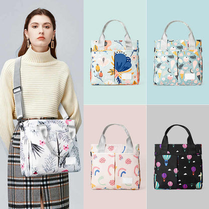 Pink Versatile Nappy Bag Tote - Lightweight Diaper Bag with Insulated Pocket & Crossbody Strap - Image 3