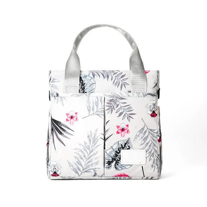 Grey Versatile Nappy Bag Tote - Lightweight Diaper Bag with Insulated Pocket & Crossbody Strap
