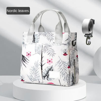 Grey Versatile Nappy Bag Tote - Lightweight Diaper Bag with Insulated Pocket & Crossbody Strap - Image 2