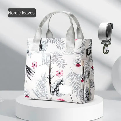 Grey Versatile Nappy Bag Tote - Lightweight Diaper Bag with Insulated Pocket & Crossbody Strap - Image 2