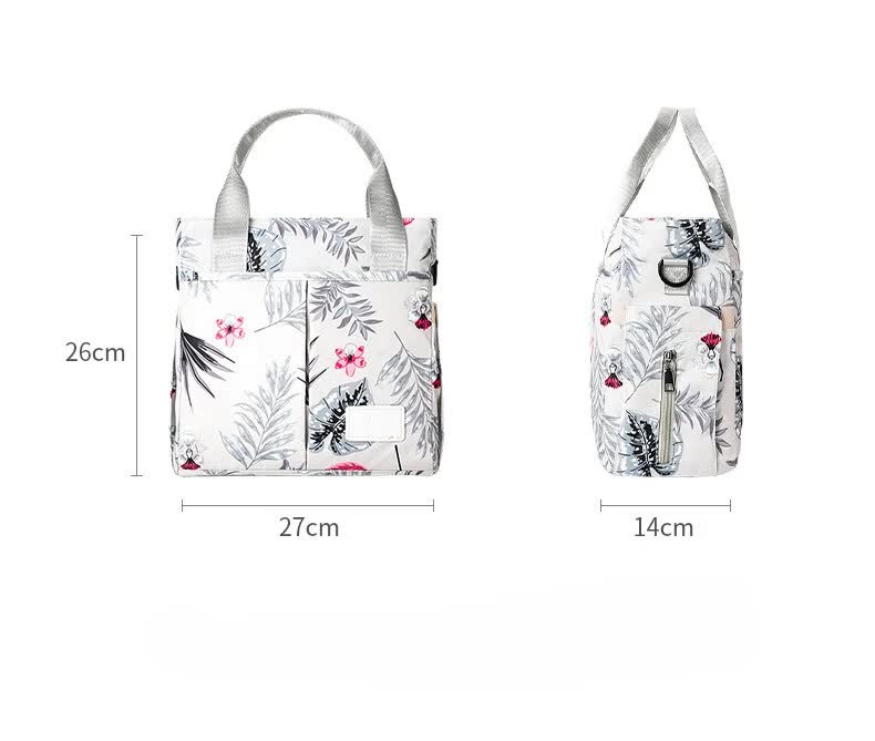Grey Versatile Nappy Bag Tote - Lightweight Diaper Bag with Insulated Pocket & Crossbody Strap - Image 7