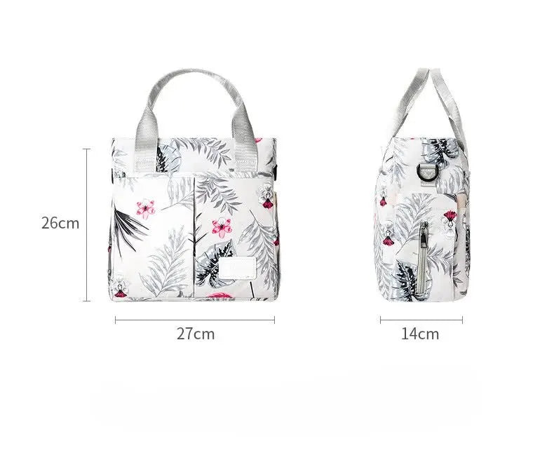 Grey Versatile Nappy Bag Tote - Lightweight Diaper Bag with Insulated Pocket & Crossbody Strap - Image 7