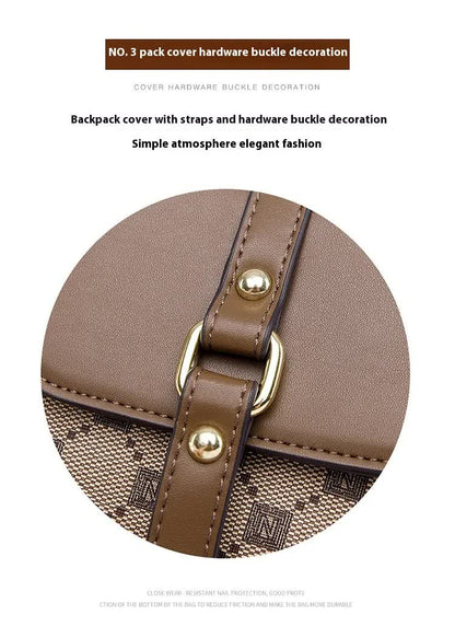 Brown Chic Round Mini Crossbody Phone Purse - PU Leather Vertical Shoulder Bag with Headphone Port - Image 3