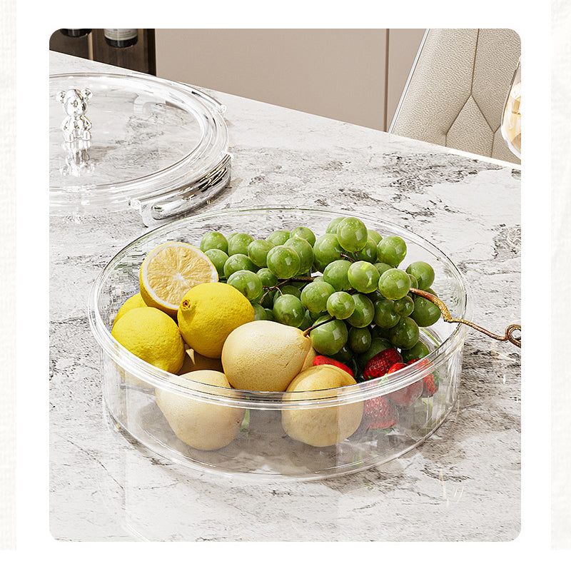 Beige And Beige Snap Button Elegant Compartment Serving Tray with Lid - Versatile Snack, Fruit & Candy Box - Image 6