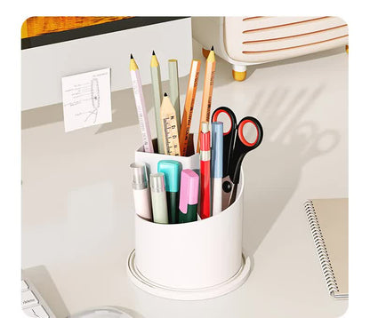 White Elegant 360 Rotating Makeup Brush Holder & Cosmetic Organizer with Dustproof Dome Lid(Makeup is a prop for shooting and is not included) - Image 8