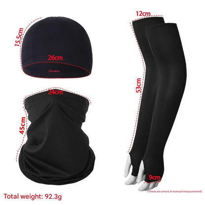 2 Sets White Cooling UV Protection Set - 2 Skull Cap, 2 Neck Gaiter & 4 Arm Sleeves for Outdoor Sports - Image 4