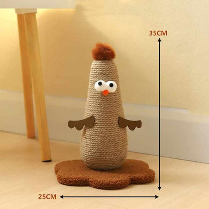 Pink Adorable Chick Cat Scratching Post - Durable Sisal Rope Scratcher Toy for Cats & Kittens - Image 3