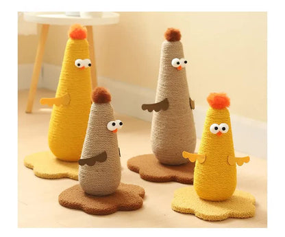Pink Adorable Chick Cat Scratching Post - Durable Sisal Rope Scratcher Toy for Cats & Kittens - Image 4