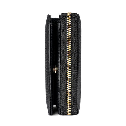Red Compact RFID Genuine Leather Wallet for Women - Secure Zipper Card Holder & Coin Purse - Image 5
