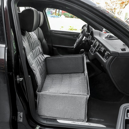 Grey Waterproof Front Pet Car Seat Cover - Non-Slip Dog Booster Seat Protector Mat - Image 3