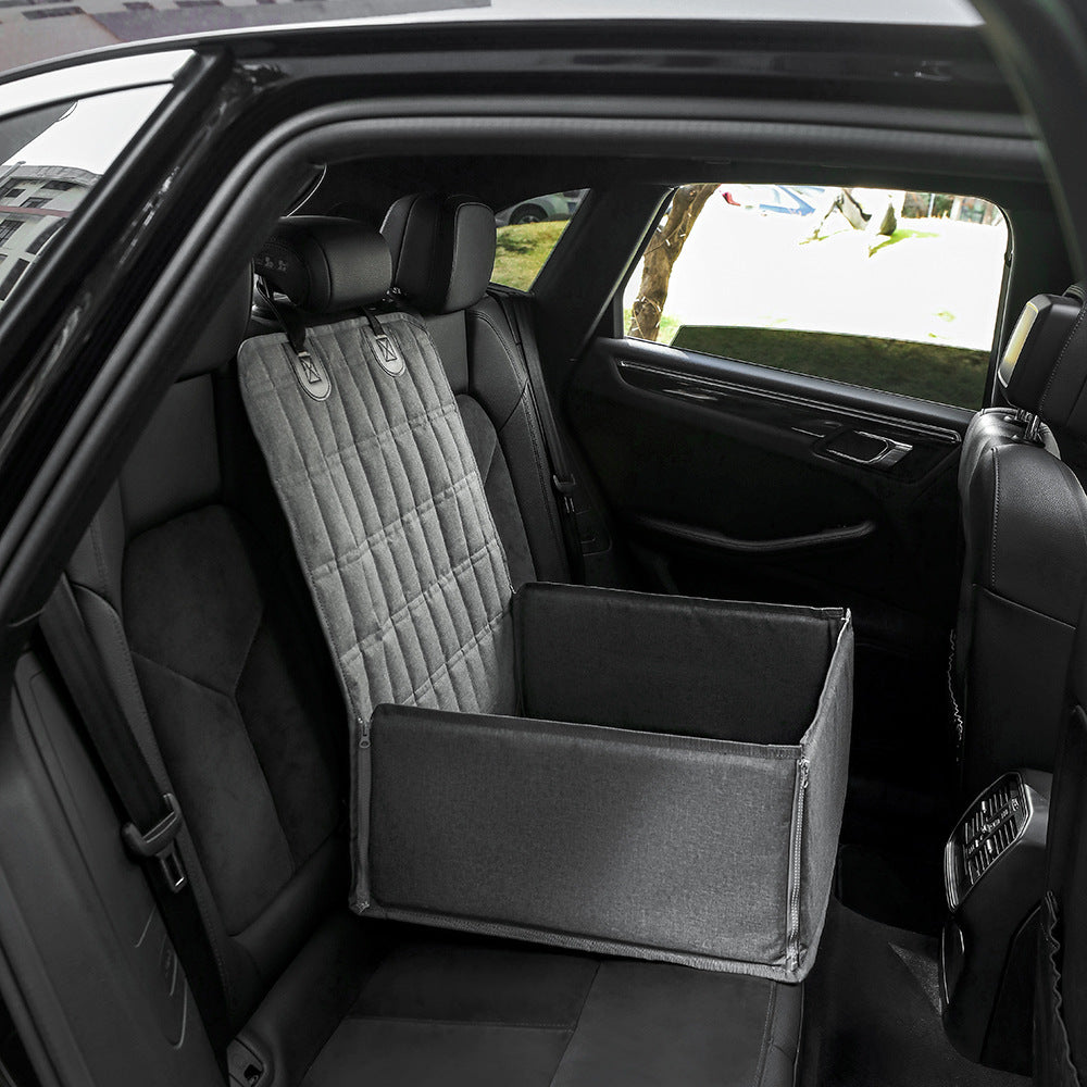 Grey Waterproof Front Pet Car Seat Cover - Non-Slip Dog Booster Seat Protector Mat - Image 5