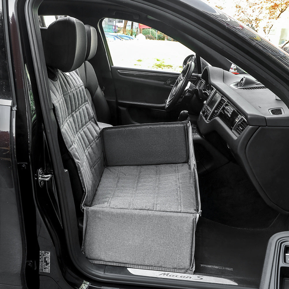 Black Waterproof Front Pet Car Seat Cover - Non-Slip Dog Booster Seat Protector Mat - Image 3
