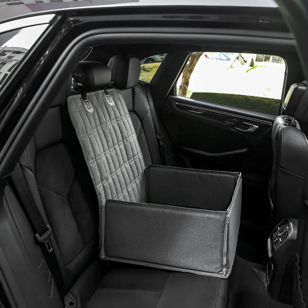 Black Waterproof Front Pet Car Seat Cover - Non-Slip Dog Booster Seat Protector Mat - Image 5