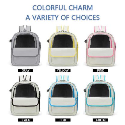 Beige And Black Spacious Pet Carrier Backpack with Clear Window - Comfortable Travel Bag for Cats & Small Dogs - Image 2