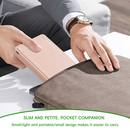 Pink Ultra-Slim Foldable Bluetooth Keyboard - Portable Wireless Rechargeable Travel Keyboard for iOS Android Windows Devices - Image 4