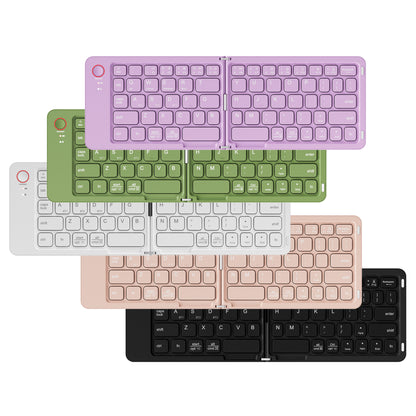 Green Ultra-Slim Foldable Bluetooth Keyboard - Portable Wireless Rechargeable Travel Keyboard for iOS Android Windows Devices - Image 2