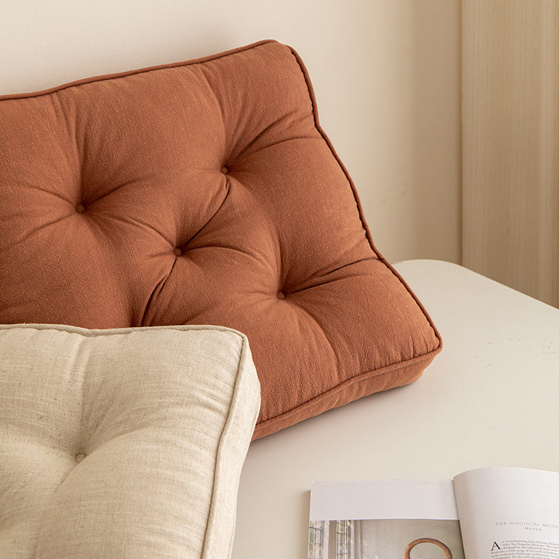 Brown Soft And Thick Seat Cushion - Cotton Linen Blend Chair Pad with Ties - 43x43cm - Image 4
