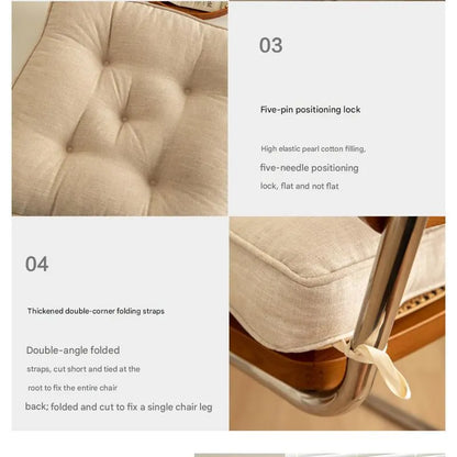 Brown Soft And Thick Seat Cushion - Cotton Linen Blend Chair Pad with Ties - 43x43cm - Image 7