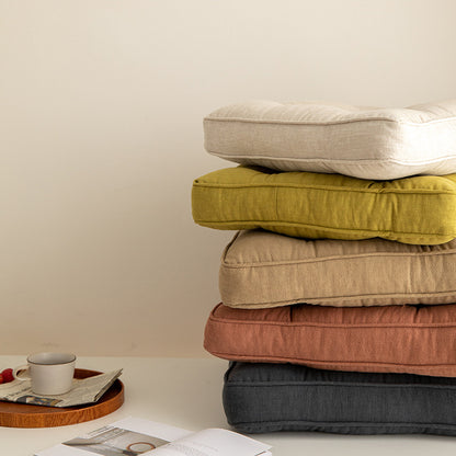Dark Grey Soft And Thick Seat Cushion - Cotton Linen Blend Chair Pad with Ties - 43x43cm - Image 5