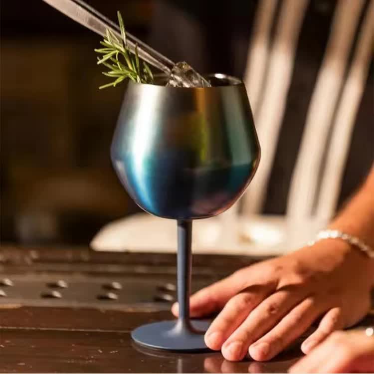 2 Pcs Black Detachable Stainless Steel Wine Glass - 14oz (420ml) Portable Stemmed Goblet for Outdoors & Travel - Image 4