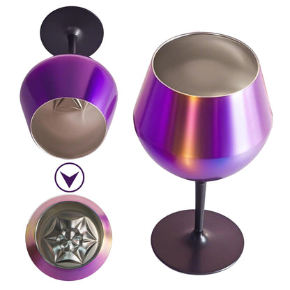2 Pcs Black Detachable Stainless Steel Wine Glass - 14oz (420ml) Portable Stemmed Goblet for Outdoors & Travel - Image 5