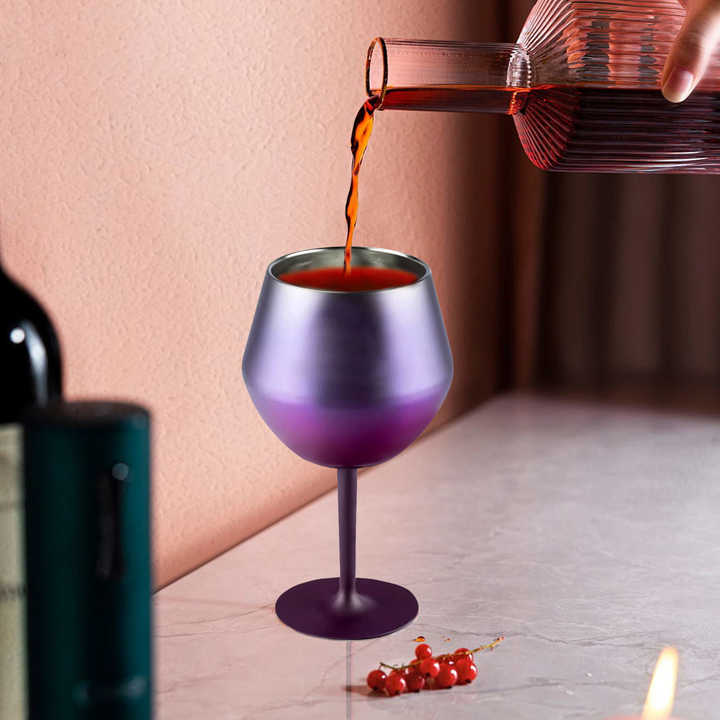 2 Pcs Blue Detachable Stainless Steel Wine Glass - 14oz (420ml) Portable Stemmed Goblet for Outdoors & Travel - Image 8