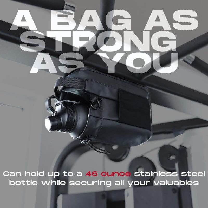 Black Magnetic Gym Water Bottle Holder Bag - Crossbody Sling Pouch for Essentials - Image 7
