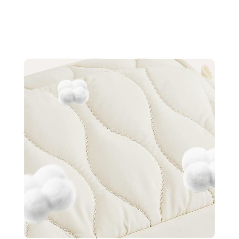 Beige Stylish Quilted Belt Bag - Lightweight Nylon Crossbody Fanny Pack  - Image 5
