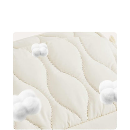 Beige Stylish Quilted Belt Bag - Lightweight Nylon Crossbody Fanny Pack  - Image 5