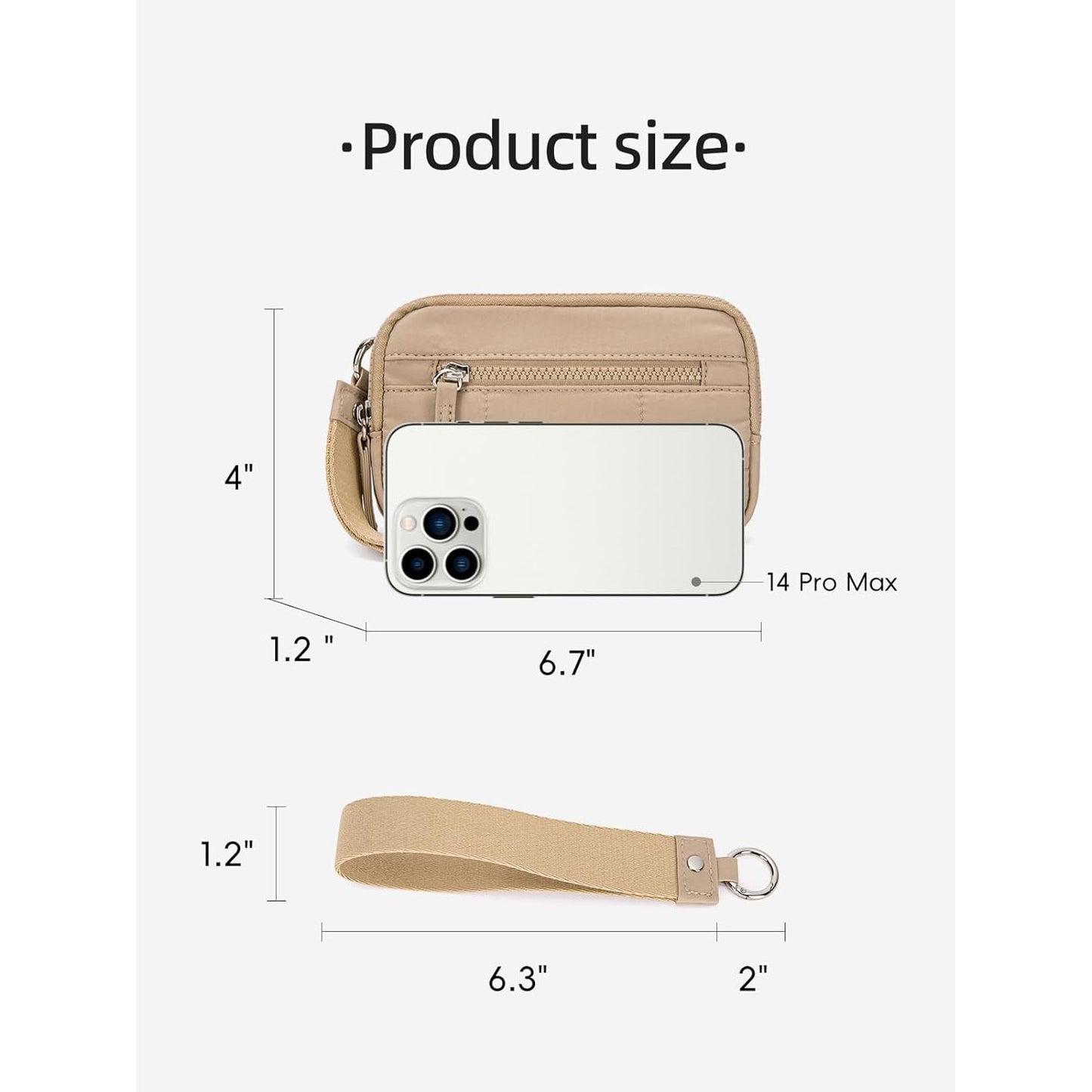 Green RFID Blocking Nylon Wristlet Clutch Wallet - Compact Waterproof Pouch with Card Slots & ID Window - Image 4