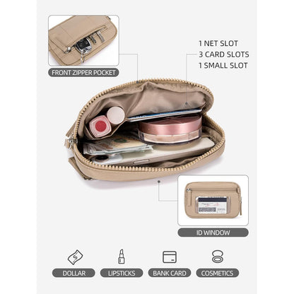 Green RFID Blocking Nylon Wristlet Clutch Wallet - Compact Waterproof Pouch with Card Slots & ID Window - Image 5