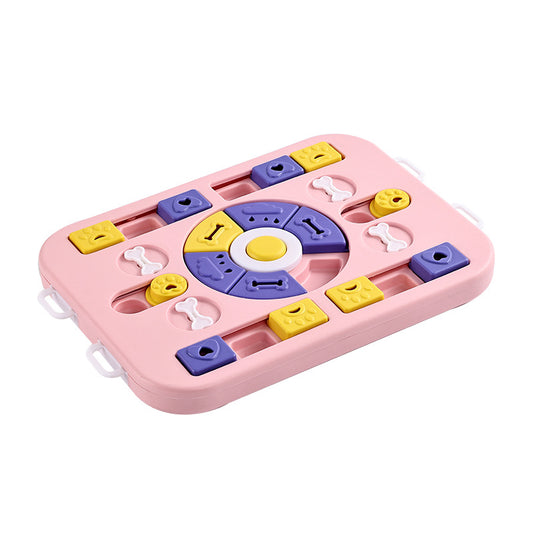 Pink Advanced Interactive Dog Puzzle Toy - Multi-Mechanism Treat Dispensing Slow Feeder for Mental Enrichment