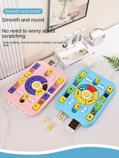 Blue Advanced Interactive Dog Puzzle Toy - Multi-Mechanism Treat Dispensing Slow Feeder for Mental Enrichment - Image 6