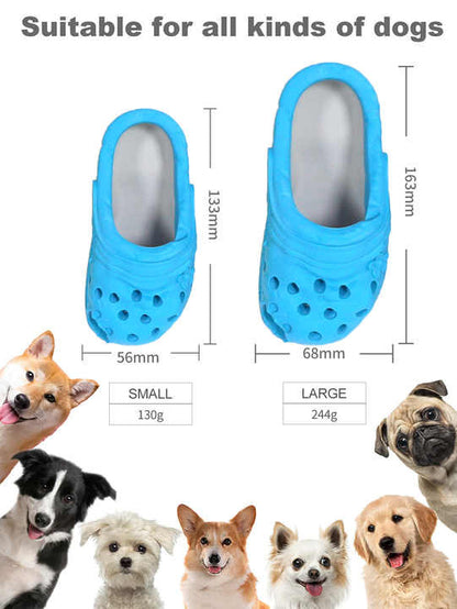 Size S Blue Tough Slipper Dog Chew Toy - Natural Rubber Treat Dispenser & Teeth Cleaner for Interactive Play & Boredom Relief - Image 5