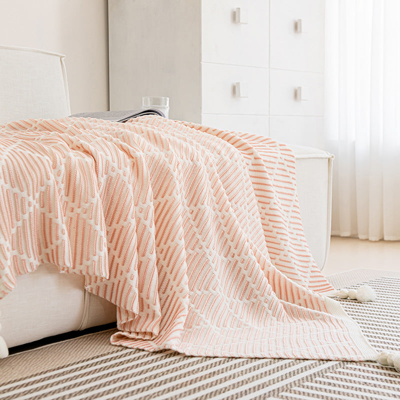 Black and Beige Diamond Pattern Soft Cozy Knit Throw Blanket with Tassels - Geometric Pattern Lightweight Acrylic Blanket for Sofa Couch Bed, 130x150cm - Image 6