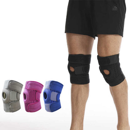 Black Adjustable Knee Brace Support (Pair) with Dual Spring Stabilizers & Patella Gel Pad - Non-Slip for Sports Running Hiking - Image 3