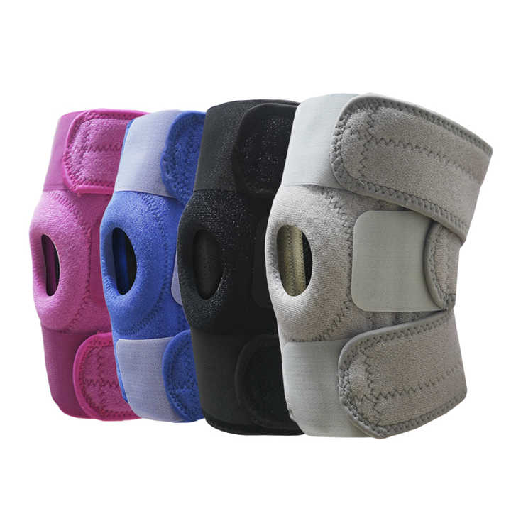 Grey Adjustable Knee Brace Support (Pair) with Dual Spring Stabilizers & Patella Gel Pad - Non-Slip for Sports Running Hiking - Image 2