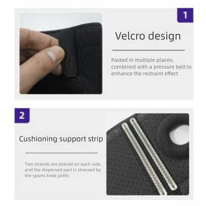 Grey Adjustable Knee Brace Support (Pair) with Dual Spring Stabilizers & Patella Gel Pad - Non-Slip for Sports Running Hiking - Image 9