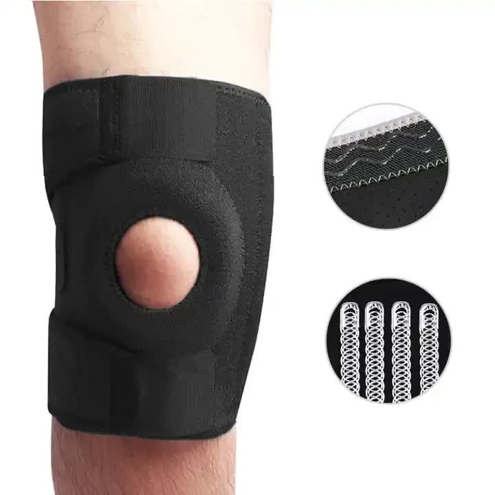 Pink Adjustable Knee Brace Support (Pair) with Dual Spring Stabilizers & Patella Gel Pad - Non-Slip for Sports Running Hiking - Image 4